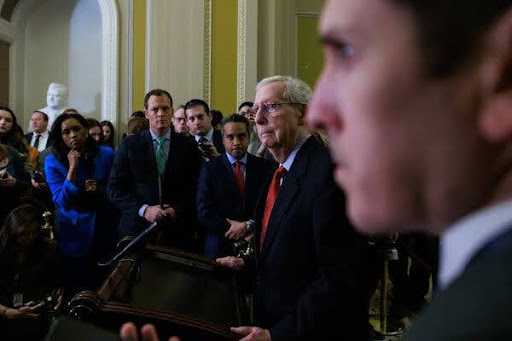 Mitch McConnell giving a speech