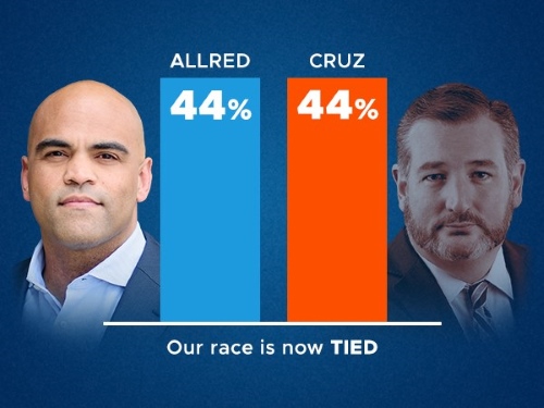 A brand-new poll shows our race TIED, 44-44